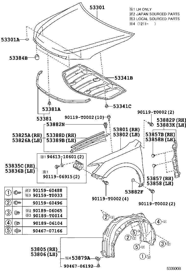  CAMRY HYBRID ASIA |  HOOD FRONT FENDER