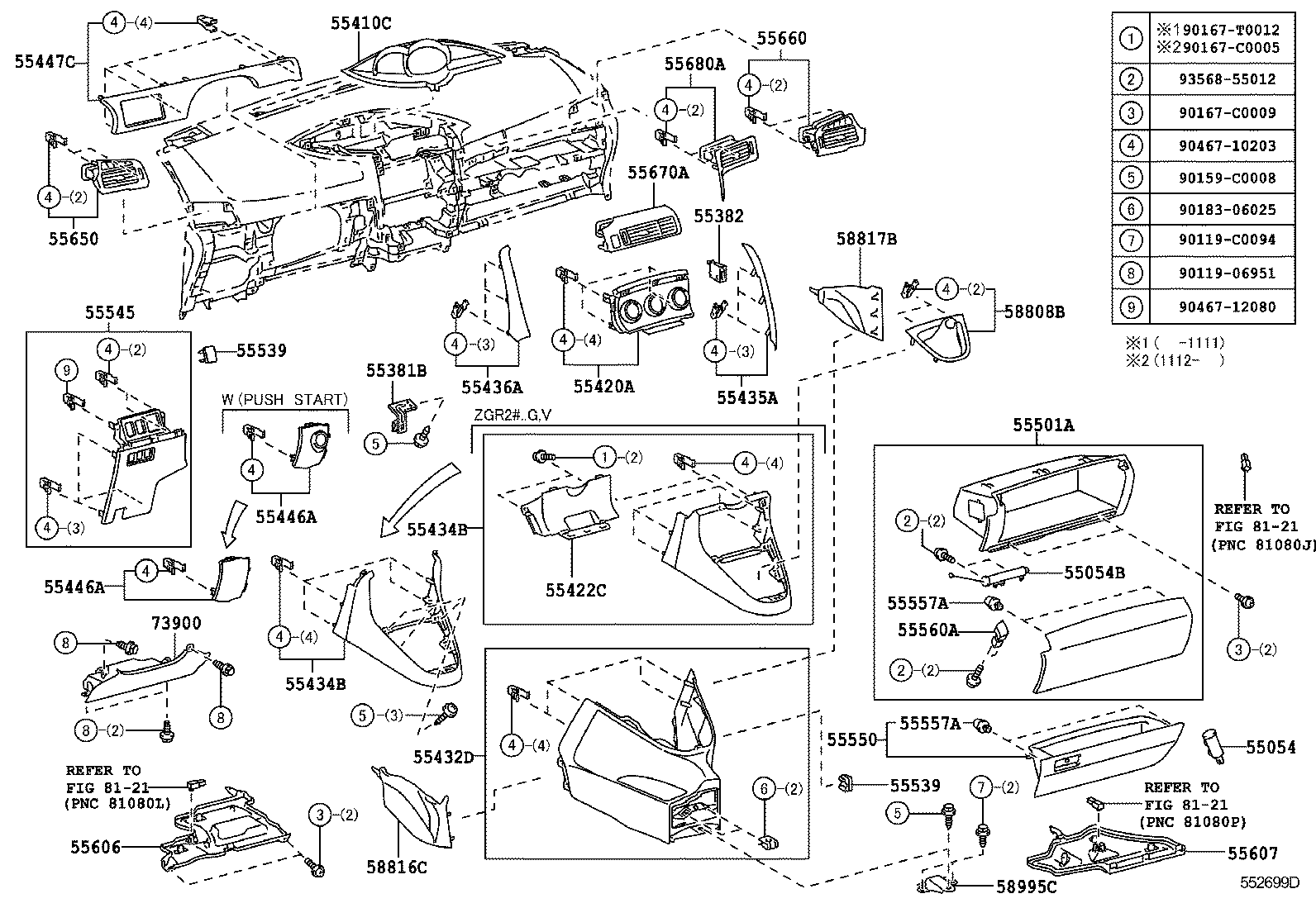  EZ |  INSTRUMENT PANEL GLOVE COMPARTMENT
