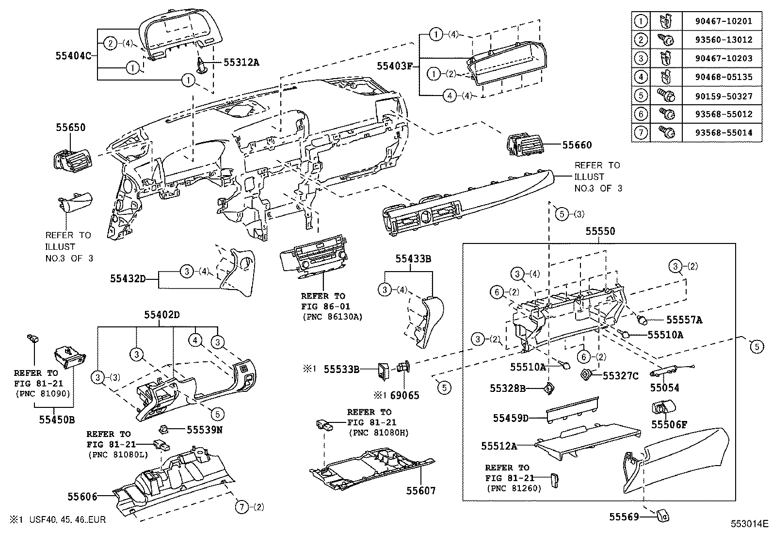  LS460 460L |  INSTRUMENT PANEL GLOVE COMPARTMENT