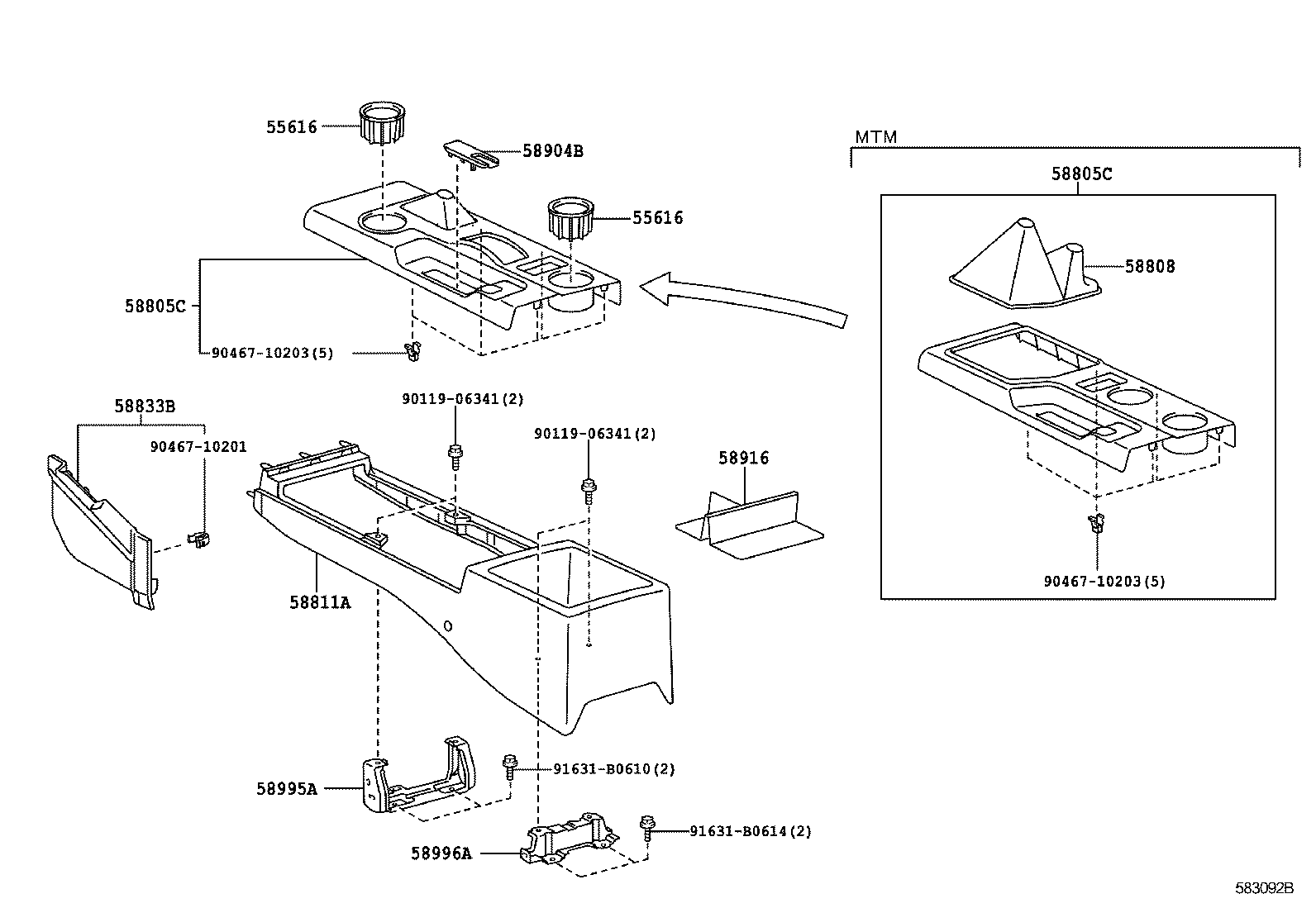  FJ CRUISER |  CONSOLE BOX BRACKET