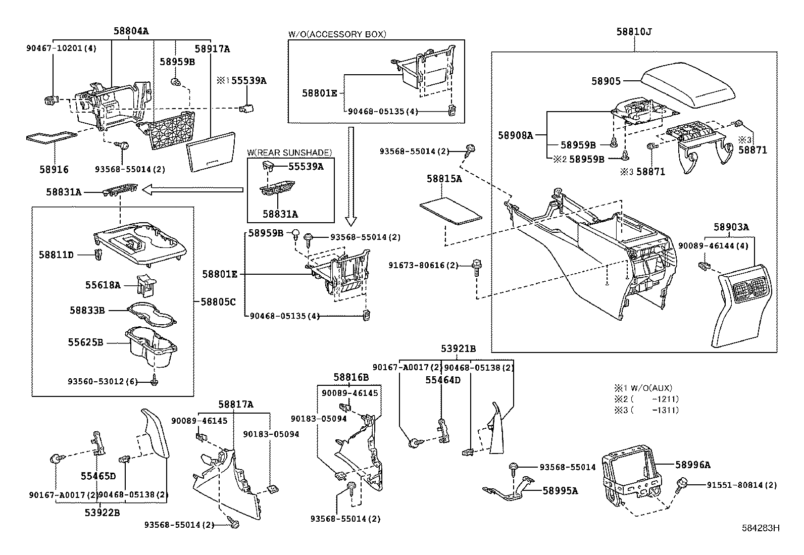  CAMRY AURION HV ARL |  CONSOLE BOX BRACKET