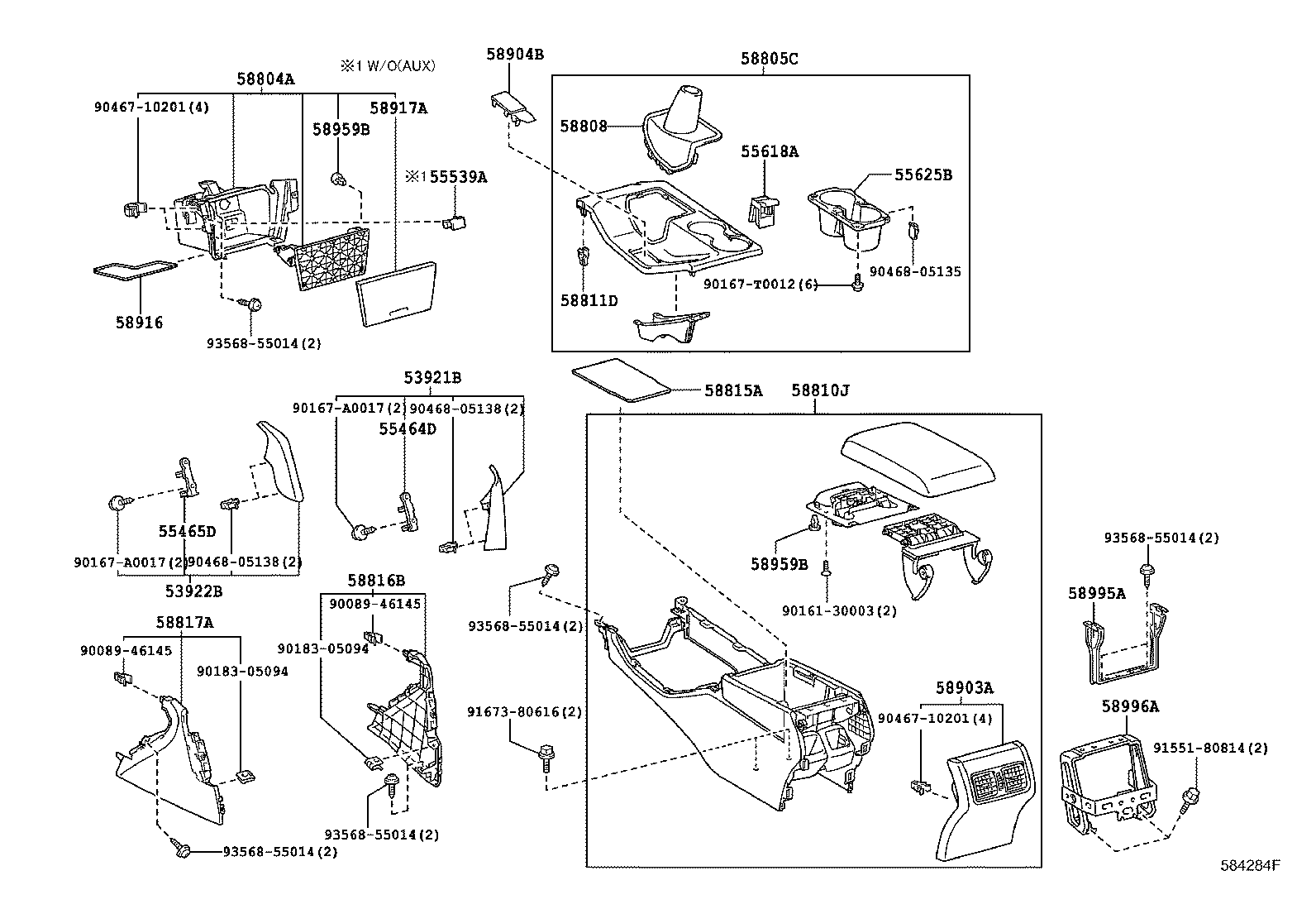  CAMRY AURION HV ARL |  CONSOLE BOX BRACKET