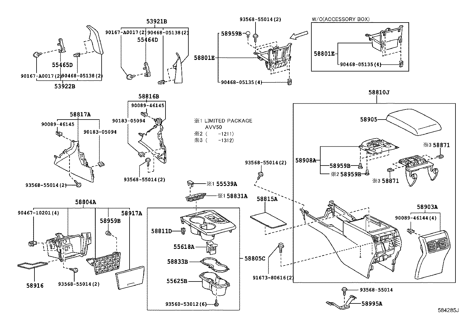  CAMRY AURION HV ARL |  CONSOLE BOX BRACKET