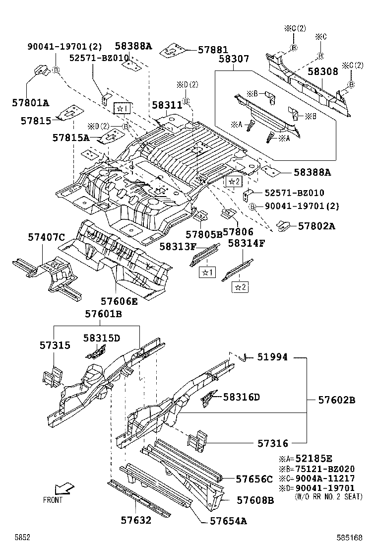  RUSH |  REAR FLOOR PANEL REAR FLOOR MEMBER