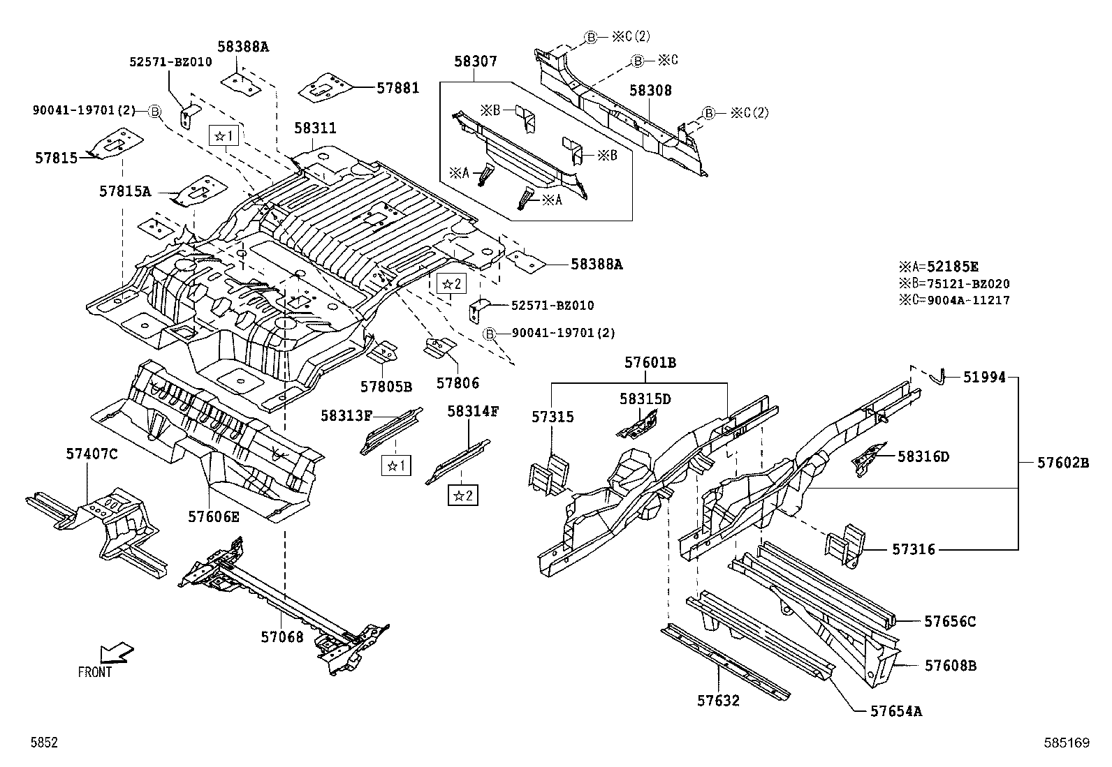  RUSH |  REAR FLOOR PANEL REAR FLOOR MEMBER