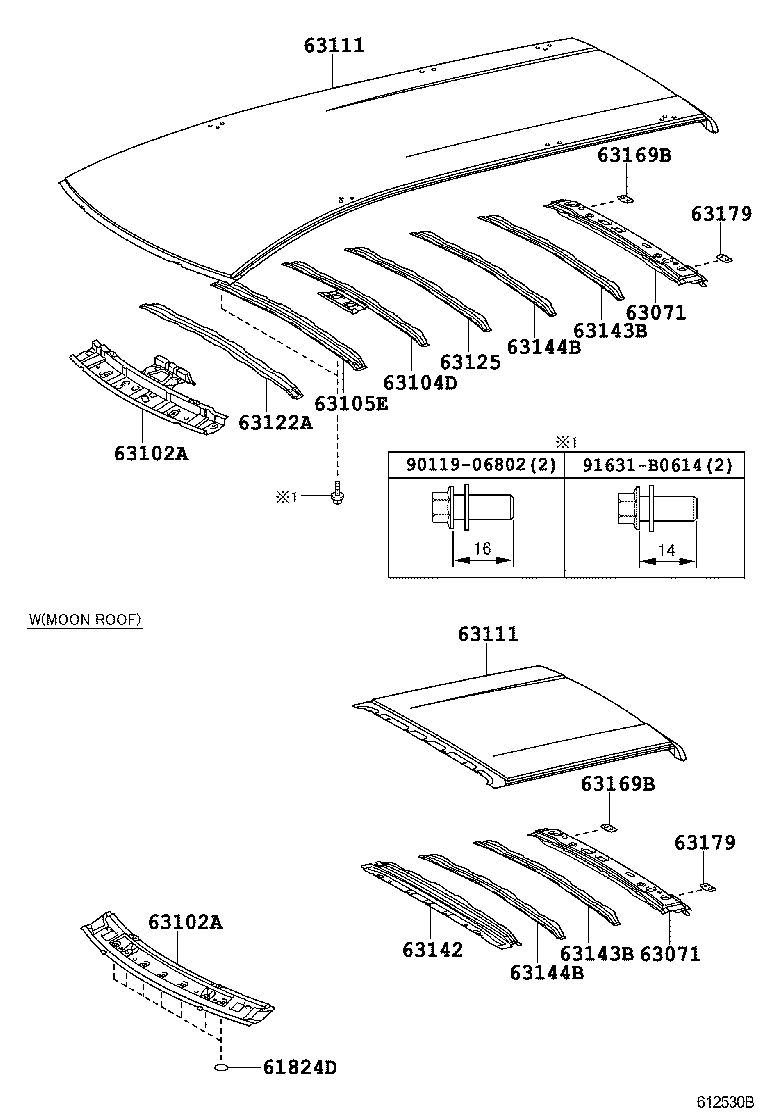  PREVIA TARAGO |  ROOF PANEL BACK PANEL