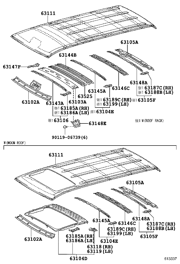  SEQUOIA |  ROOF PANEL BACK PANEL