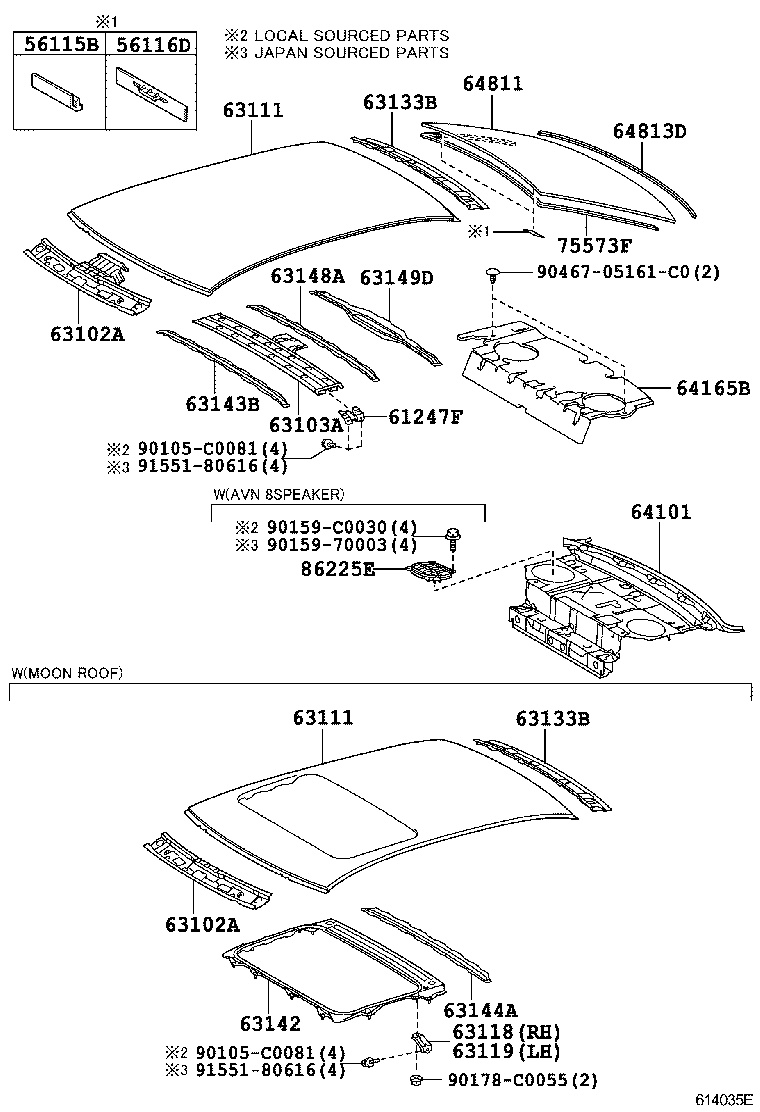  CAMRY HYBRID CHINA |  ROOF PANEL BACK WINDOW GLASS
