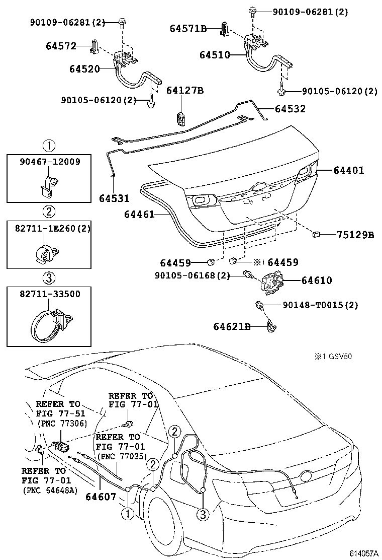  CAMRY AURION HV ARL |  LUGGAGE COMPARTMENT DOOR LOCK