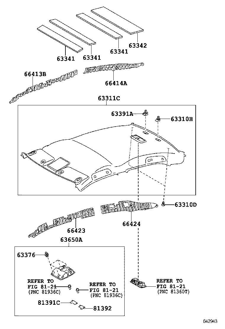  CAMRY HYBRID CHINA |  ROOF HEADLINING SILENCER PAD