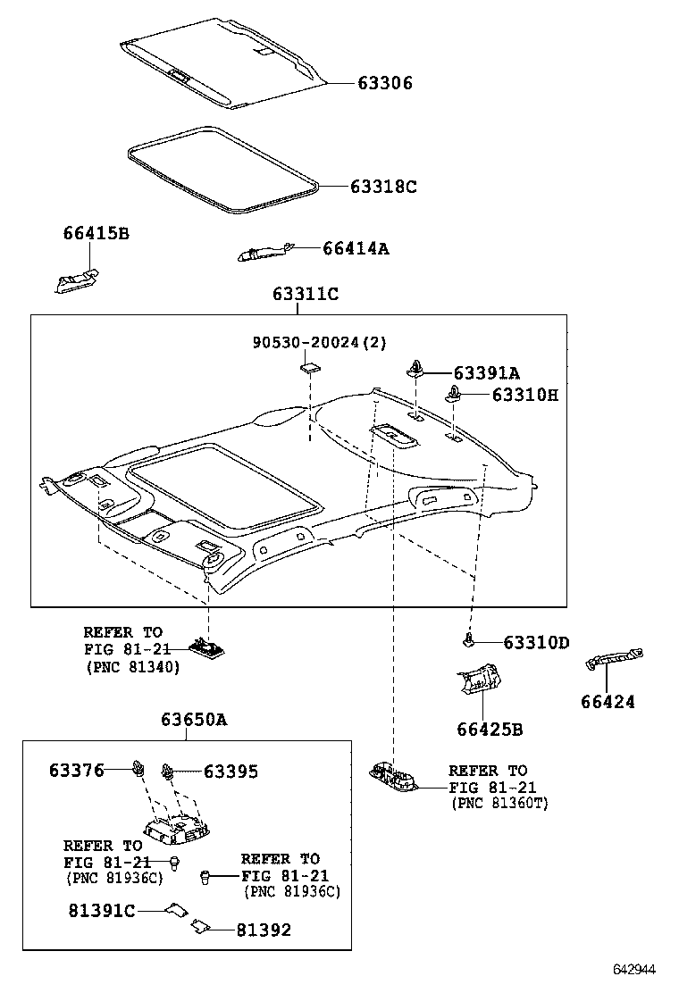  CAMRY HYBRID CHINA |  ROOF HEADLINING SILENCER PAD