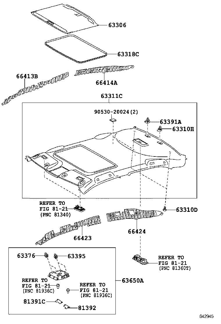  CAMRY HYBRID CHINA |  ROOF HEADLINING SILENCER PAD