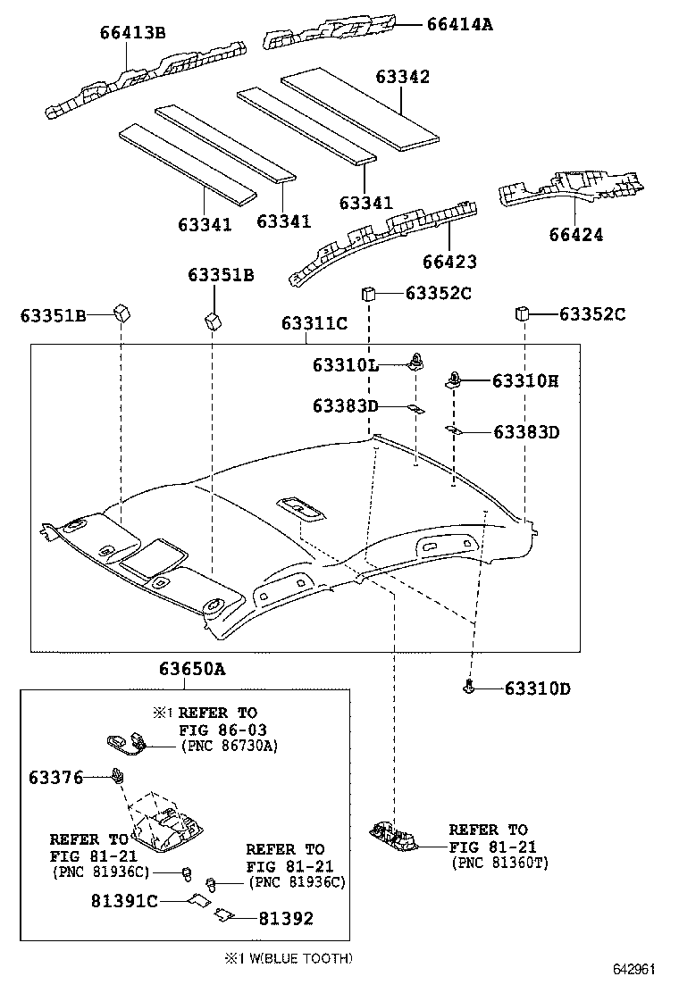  CAMRY AURION HV ARL |  ROOF HEADLINING SILENCER PAD