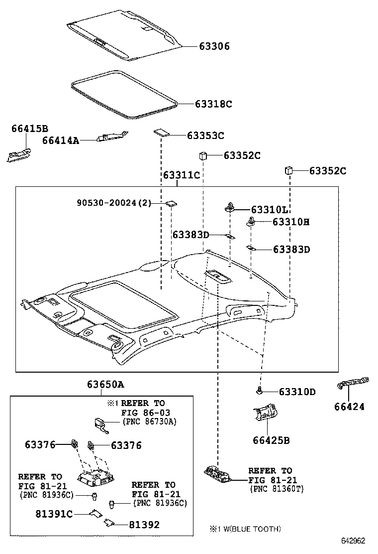  CAMRY AURION HV ARL |  ROOF HEADLINING SILENCER PAD