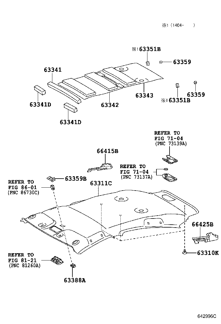  PRIUS C |  ROOF HEADLINING SILENCER PAD