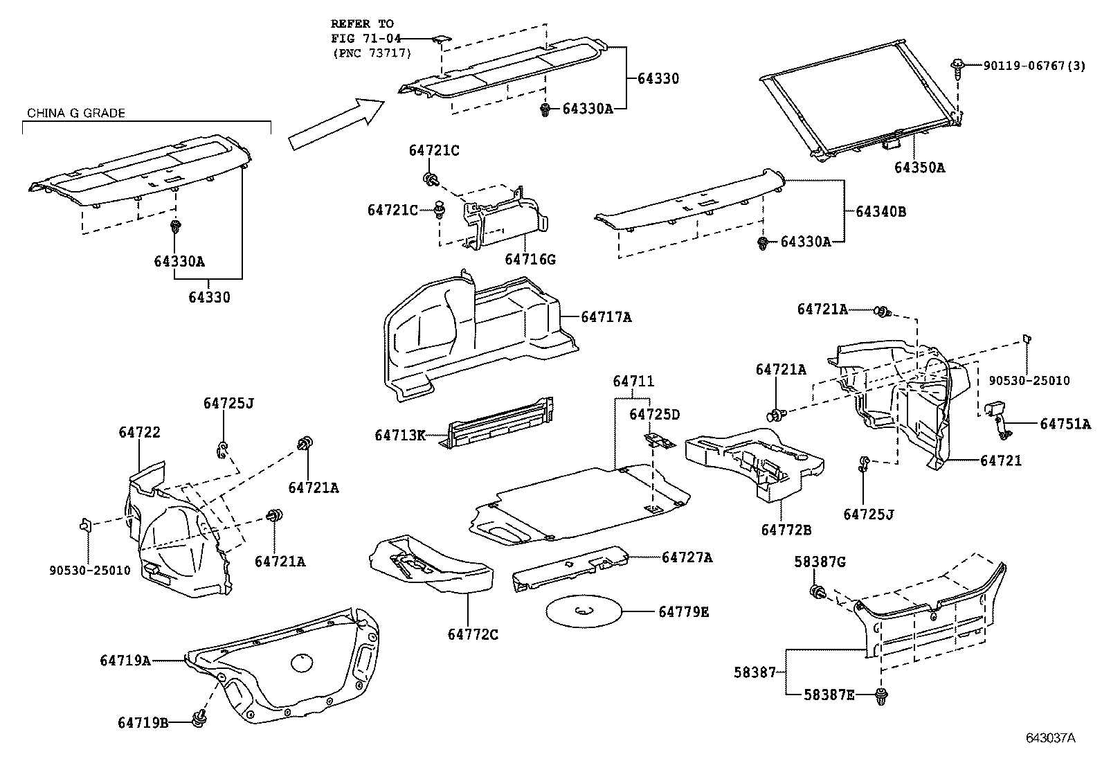 CAMRY HYBRID CHINA |  PACKAGE TRAY PANEL LUGGAGE COMPARTMENT MAT