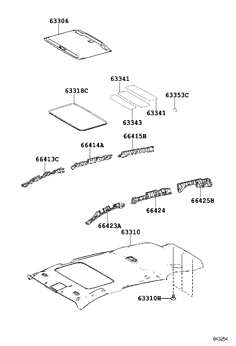 RAV4 |  ROOF HEADLINING SILENCER PAD