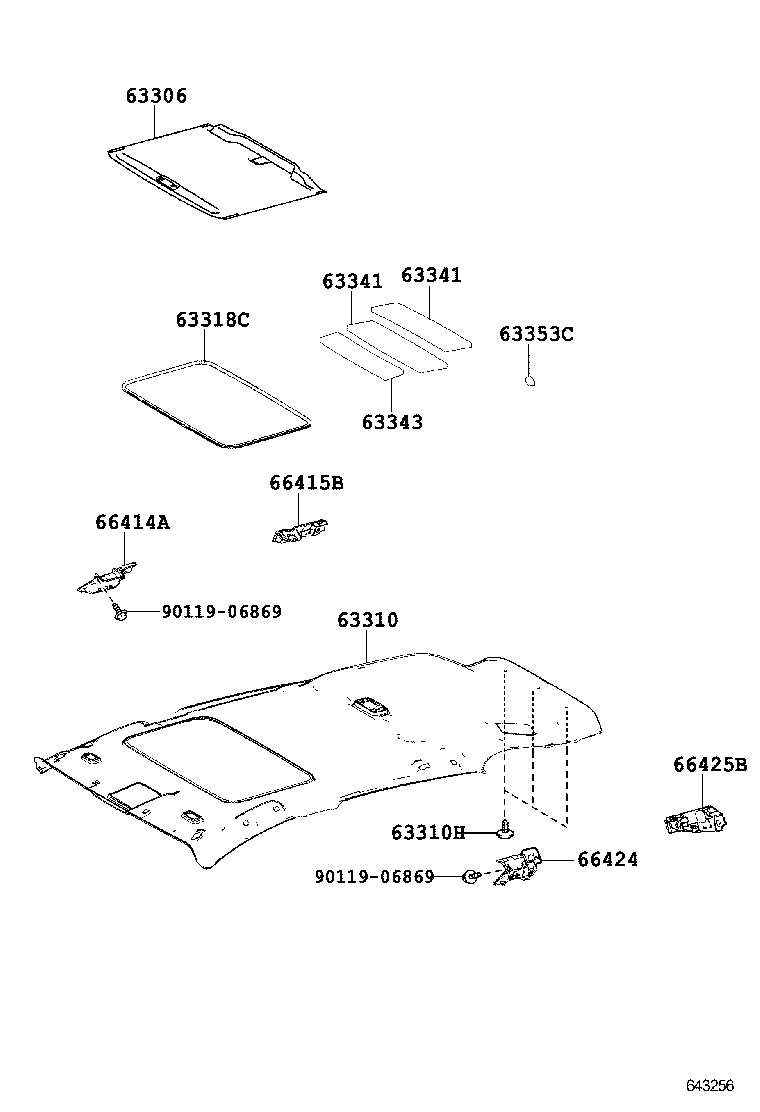  RAV4 |  ROOF HEADLINING SILENCER PAD