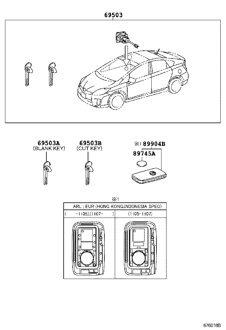  PRIUS |  LOCK CYLINDER SET
