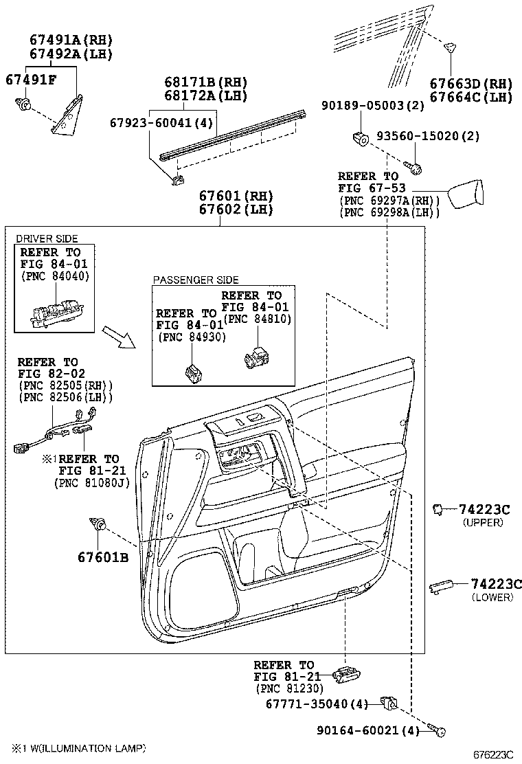  4RUNNER |  FRONT DOOR PANEL GLASS