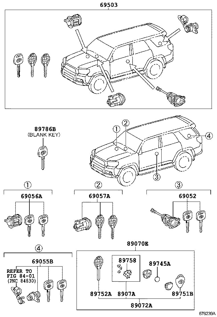  4RUNNER |  LOCK CYLINDER SET