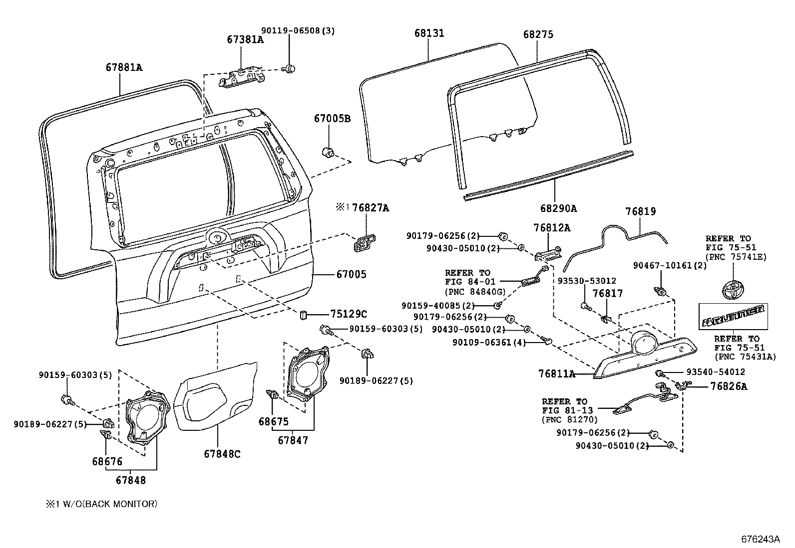  4RUNNER |  BACK DOOR PANEL GLASS