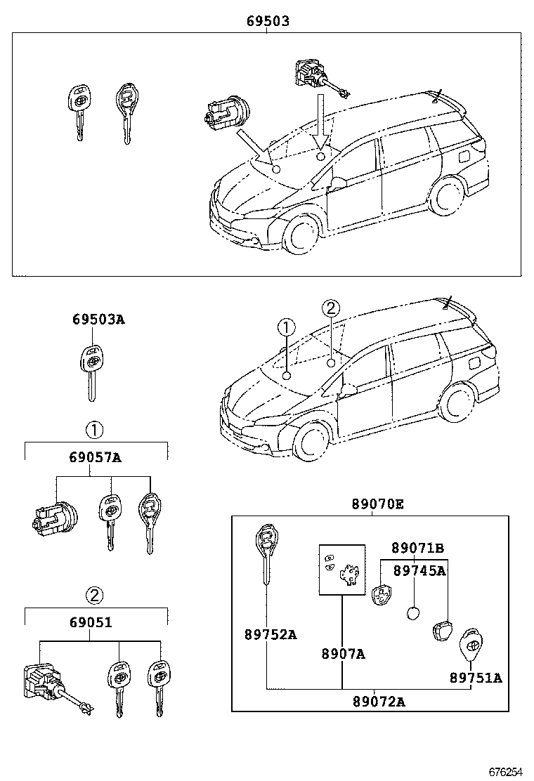  WISH |  LOCK CYLINDER SET