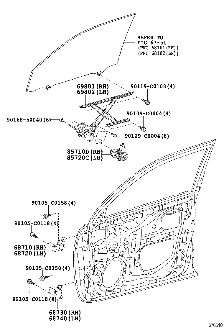  LAND CRUISER PRADO |  FRONT DOOR WINDOW REGULATOR HINGE