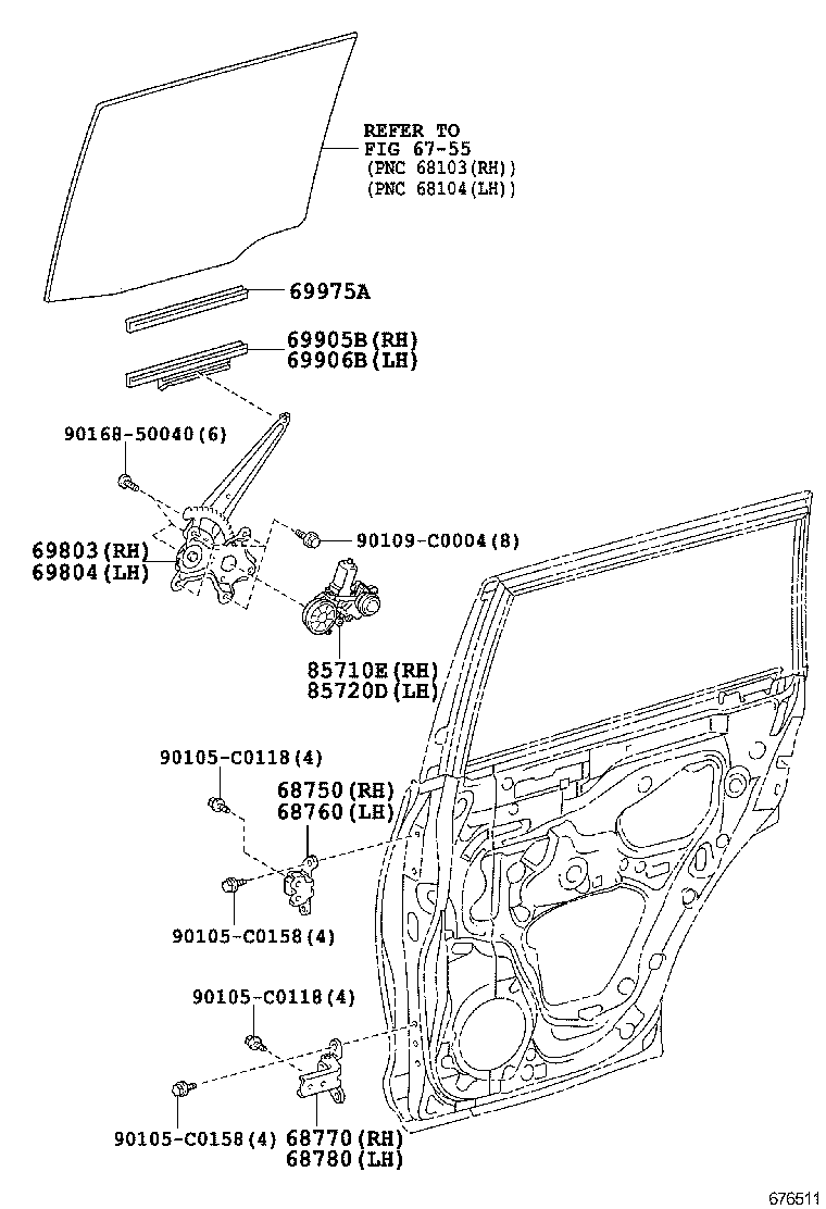  LAND CRUISER PRADO |  REAR DOOR WINDOW REGULATOR HINGE