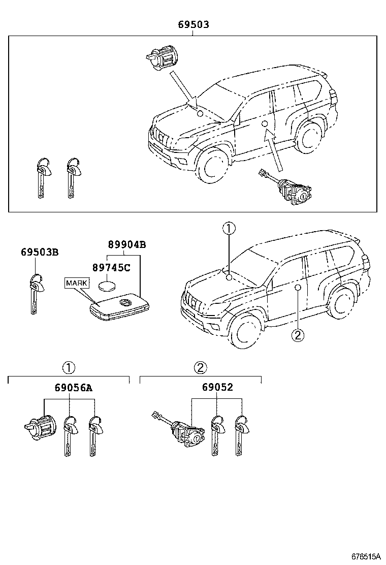  LAND CRUISER PRADO |  LOCK CYLINDER SET