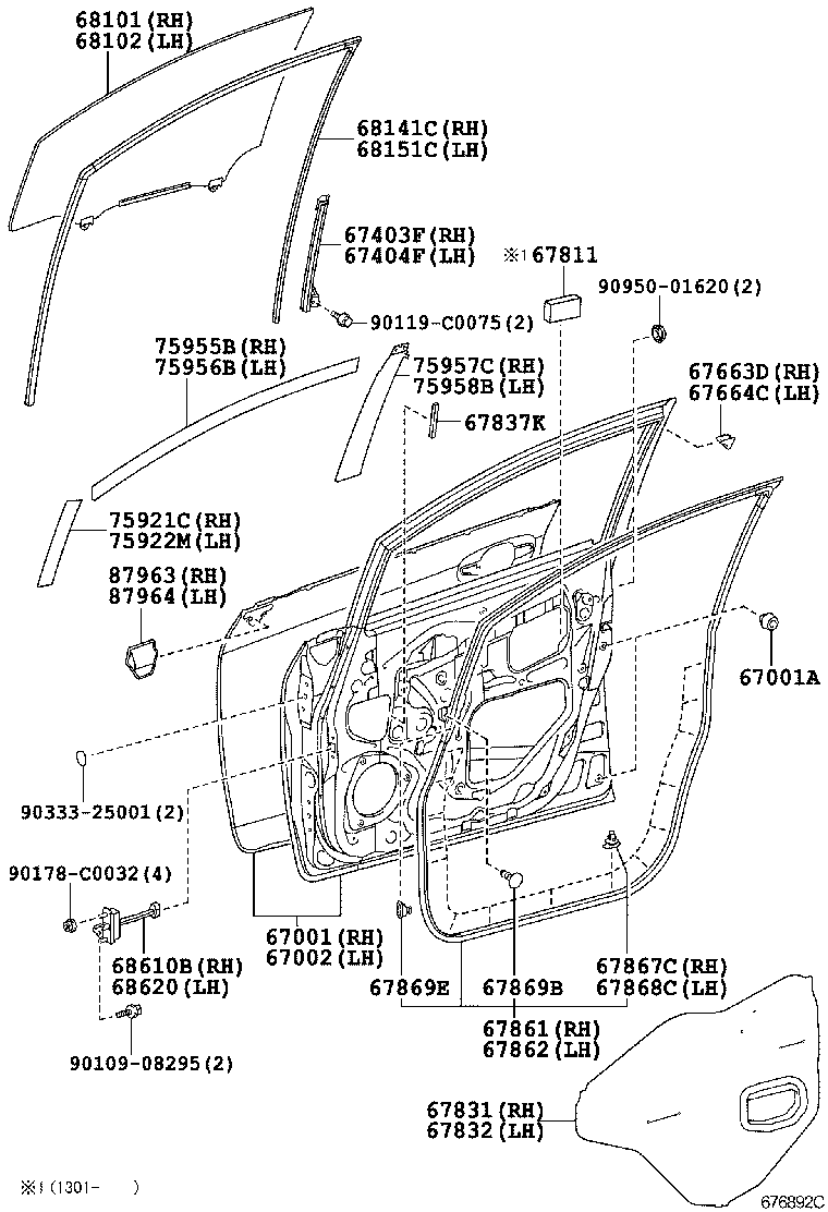  EZ |  FRONT DOOR PANEL GLASS