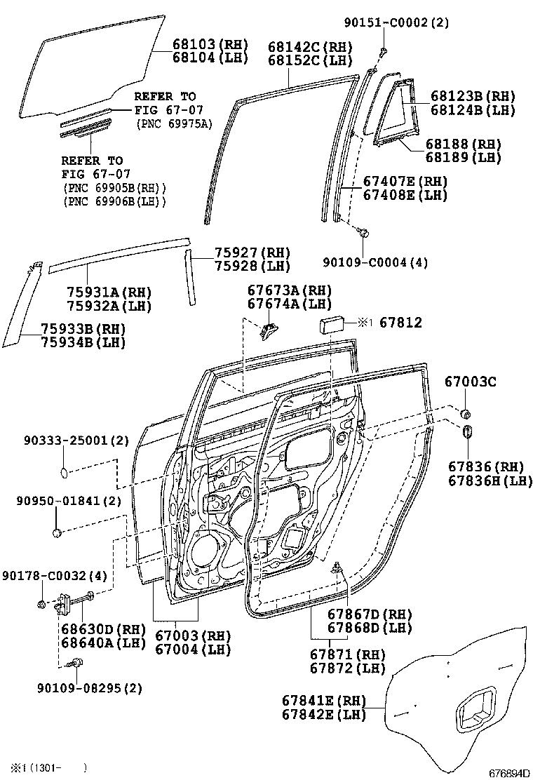  EZ |  REAR DOOR PANEL GLASS