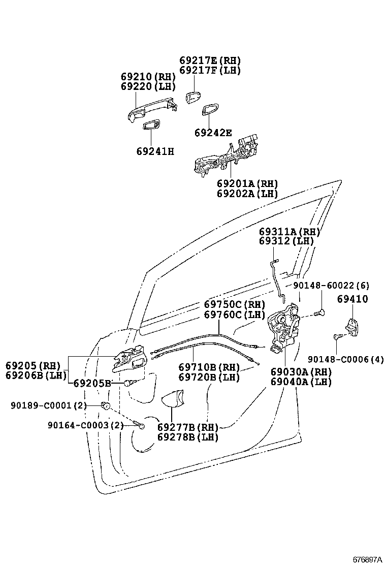  EZ |  FRONT DOOR LOCK HANDLE