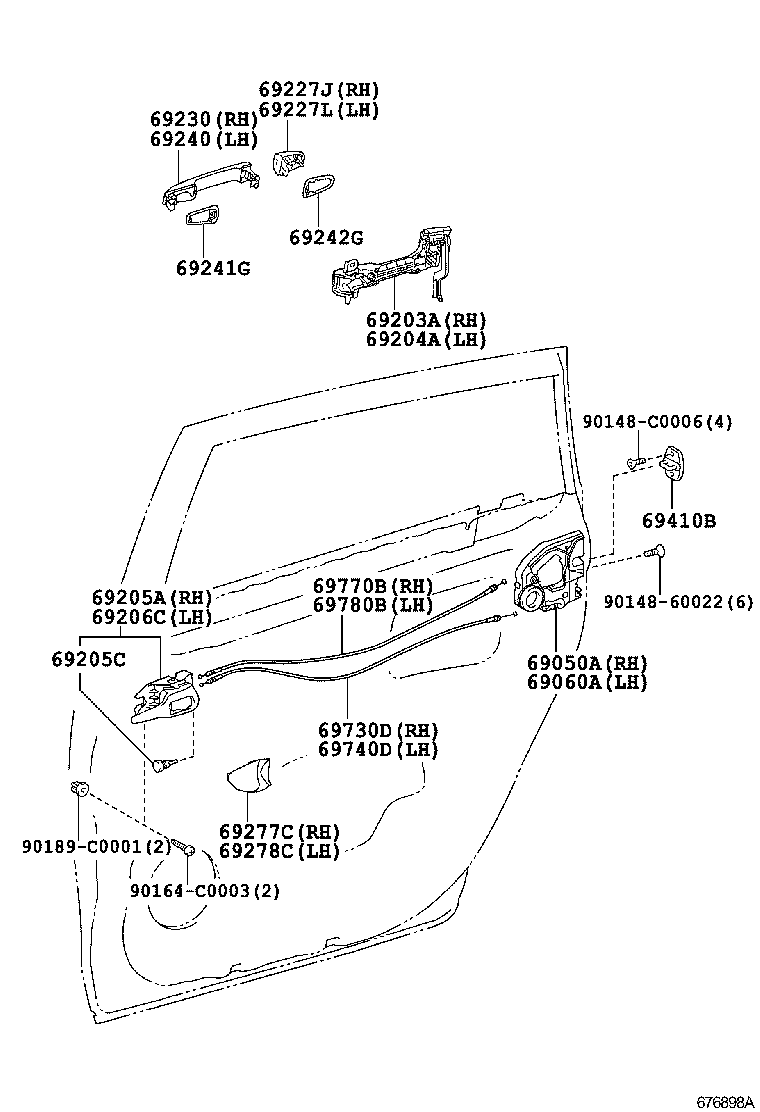  EZ |  REAR DOOR LOCK HANDLE