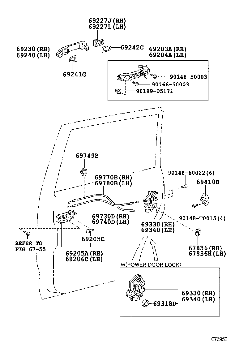  INNOVA KIJANG |  REAR DOOR LOCK HANDLE