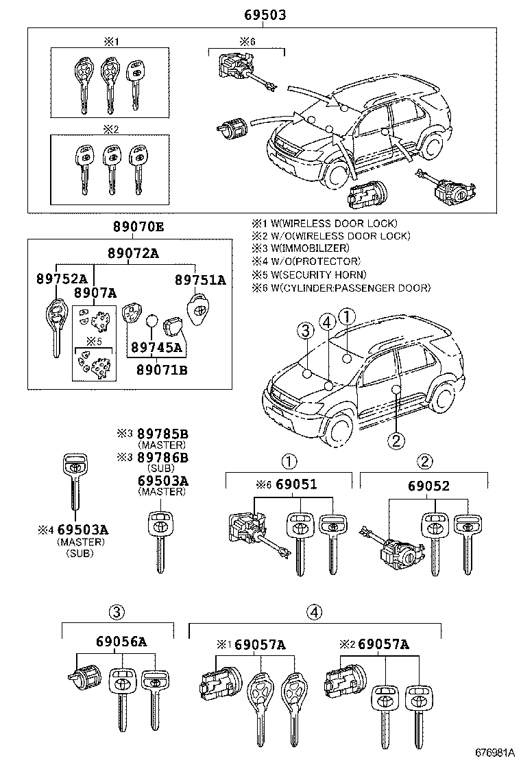  FORTUNER |  LOCK CYLINDER SET