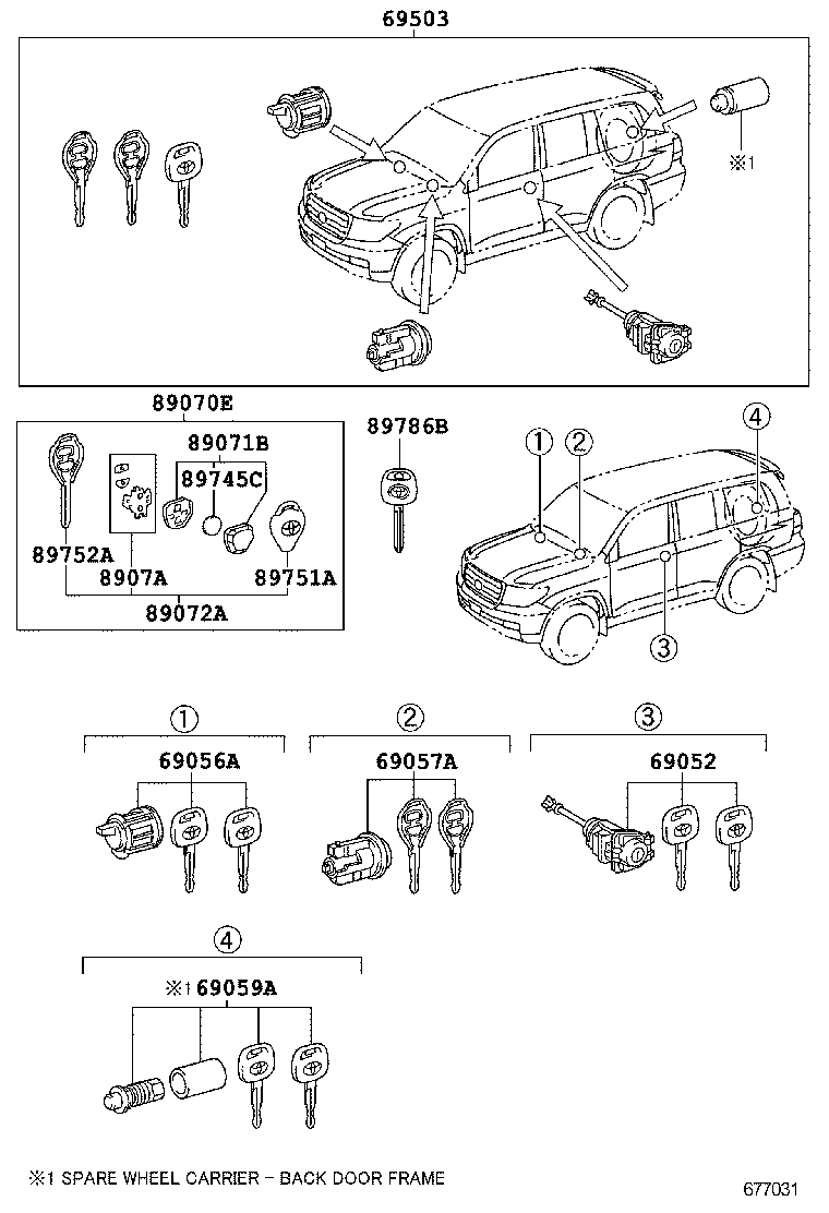  LAND CRUISER 200 |  LOCK CYLINDER SET