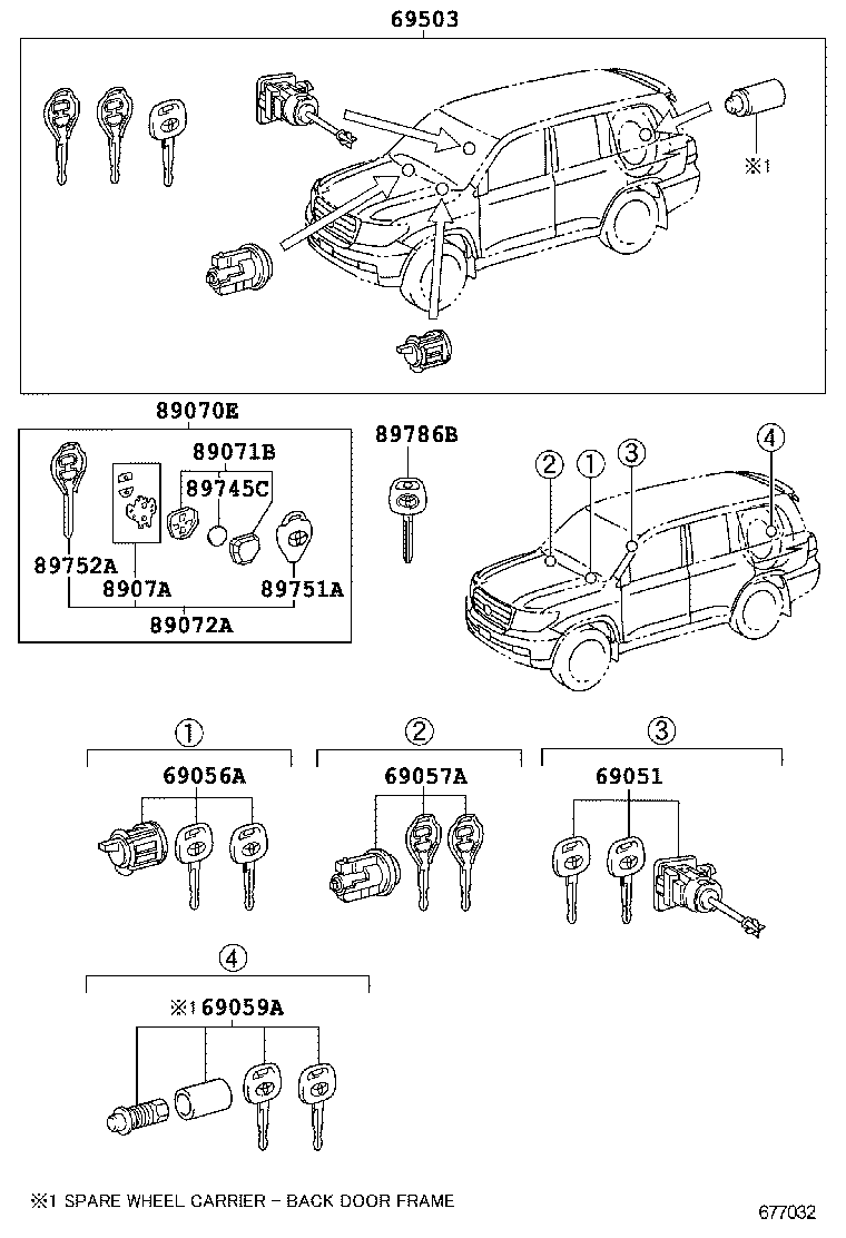  LAND CRUISER 200 |  LOCK CYLINDER SET