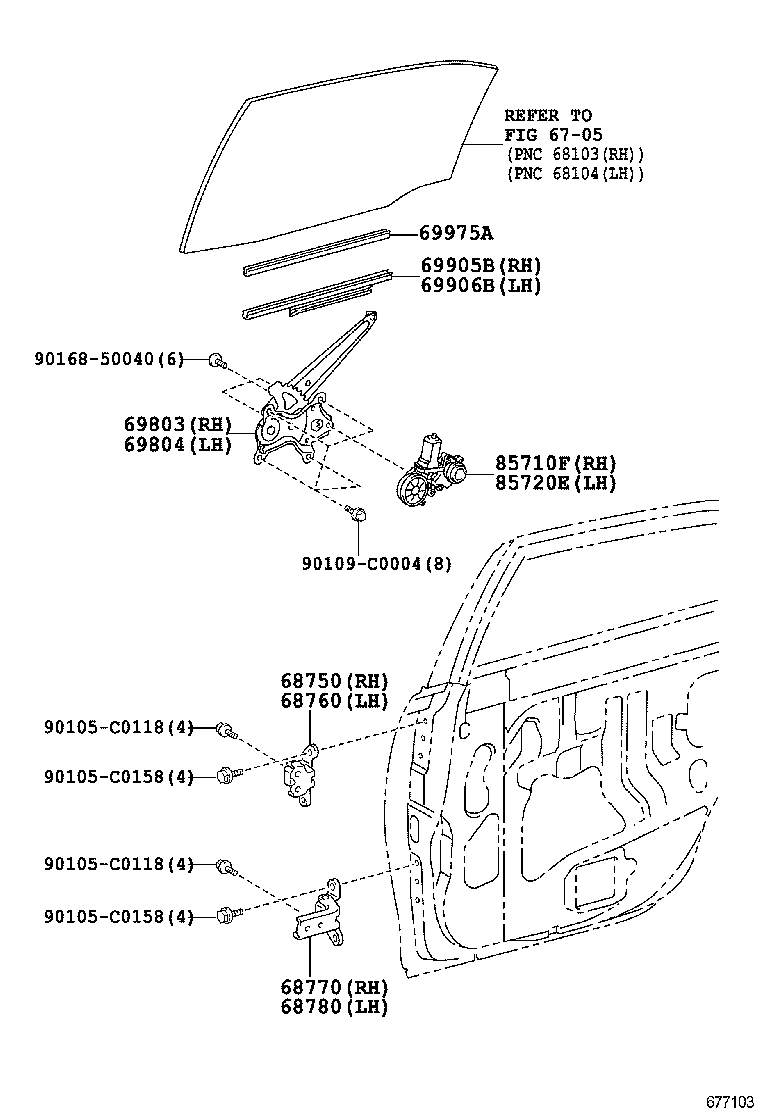  CAMRY HYBRID CHINA |  REAR DOOR WINDOW REGULATOR HINGE