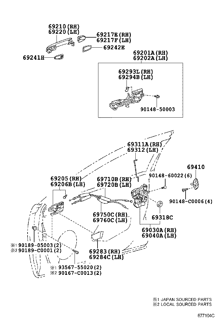  CAMRY HYBRID CHINA |  FRONT DOOR LOCK HANDLE