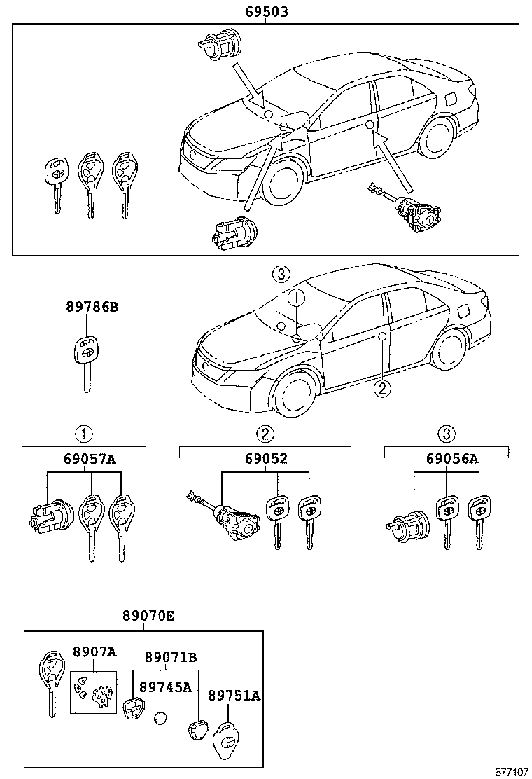  CAMRY HYBRID CHINA |  LOCK CYLINDER SET