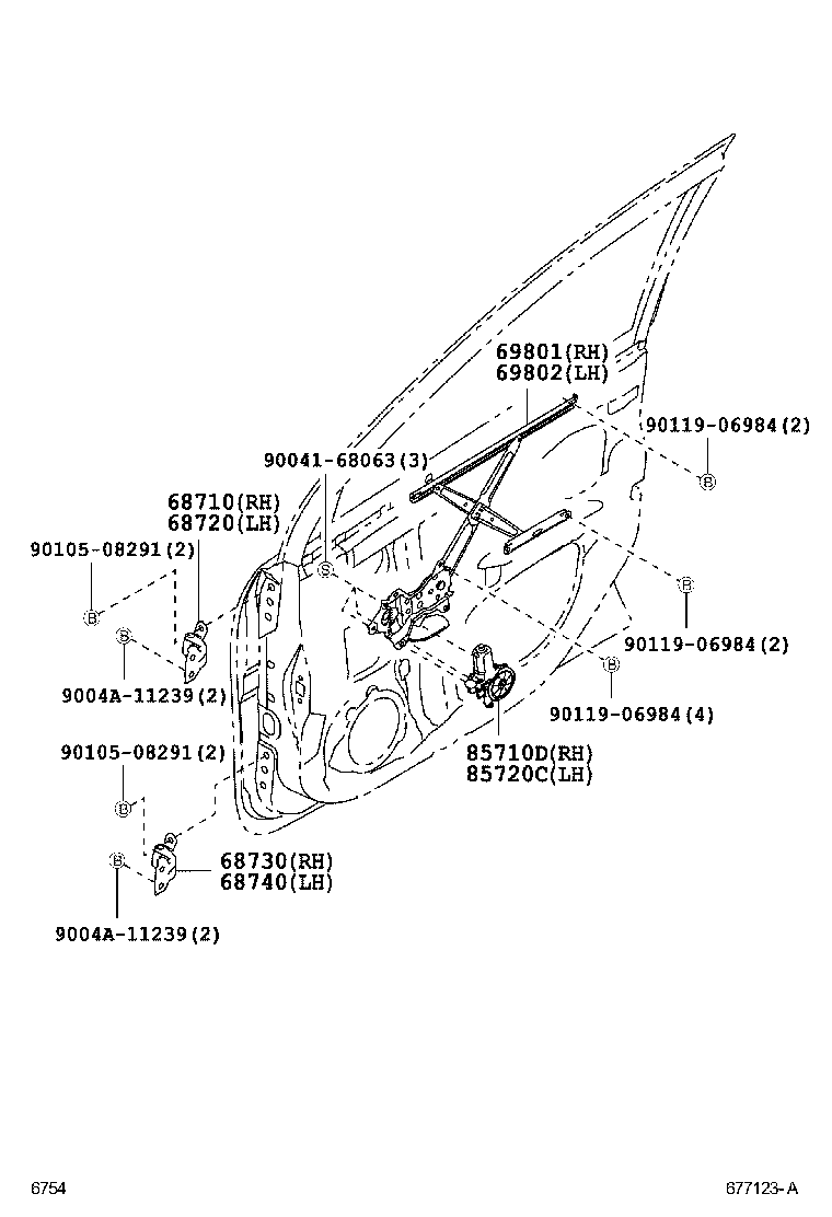  AVANZA |  FRONT DOOR WINDOW REGULATOR HINGE