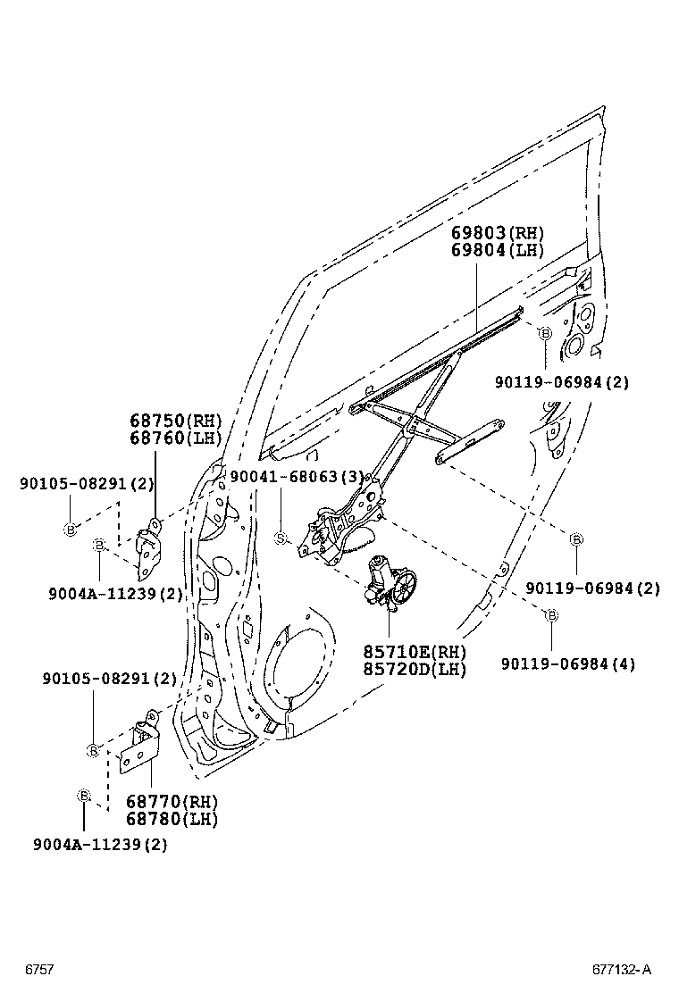  AVANZA |  REAR DOOR WINDOW REGULATOR HINGE