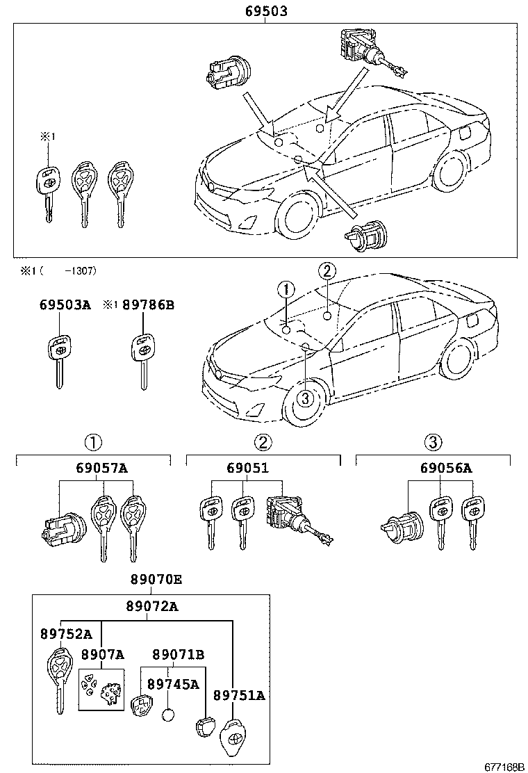  CAMRY AURION HV ARL |  LOCK CYLINDER SET