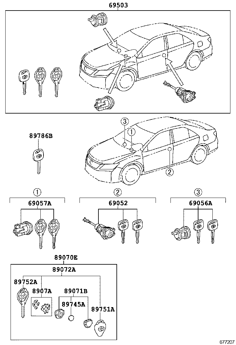 CAMRY HYBRID ASIA | LOCK CYLINDER SET