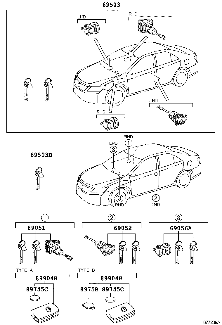  CAMRY HYBRID ASIA |  LOCK CYLINDER SET