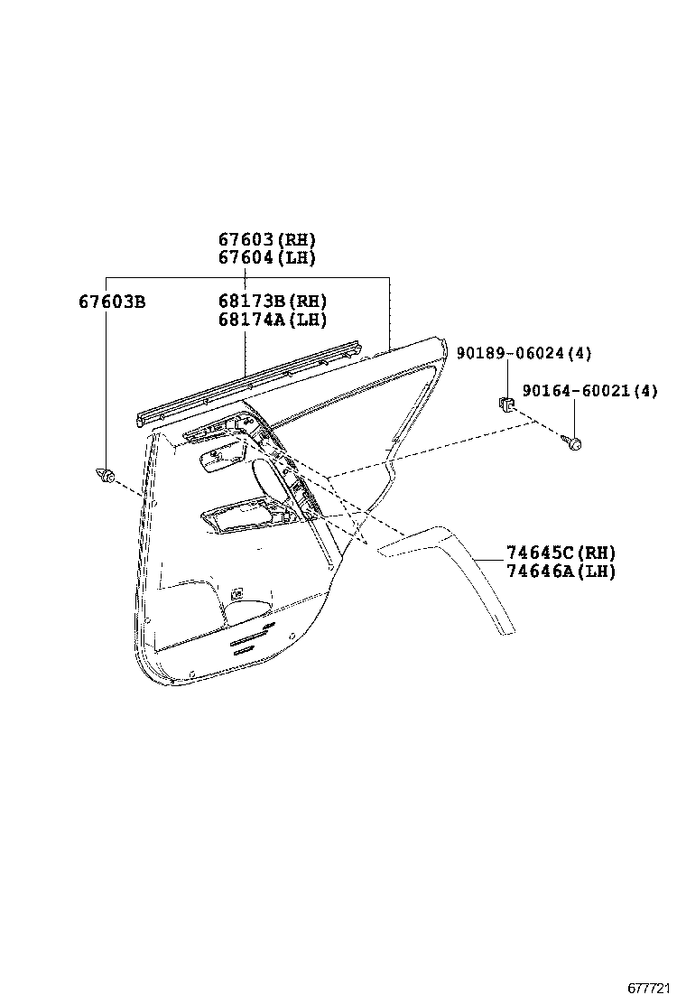  RAV4 |  REAR DOOR PANEL GLASS
