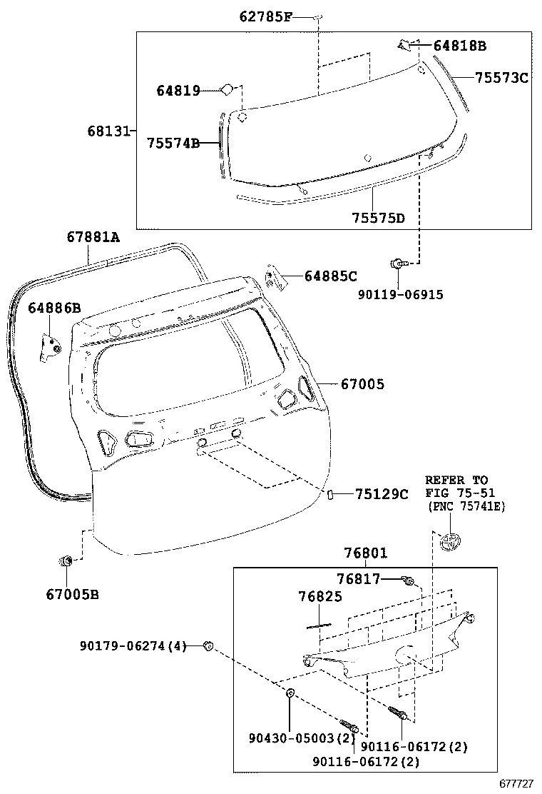  RAV4 |  BACK DOOR PANEL GLASS