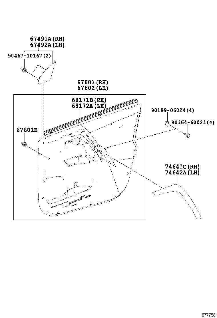  RAV4 |  FRONT DOOR PANEL GLASS