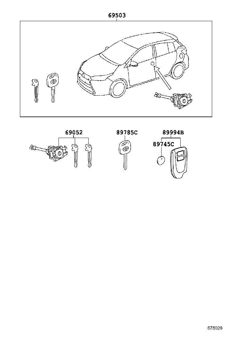  YARIS |  LOCK CYLINDER SET